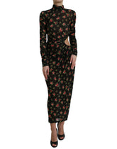 Dolce & Gabbana Black Floral Cut Out Sheath Long Maxi Dress -   -  Dolce & Gabbana.